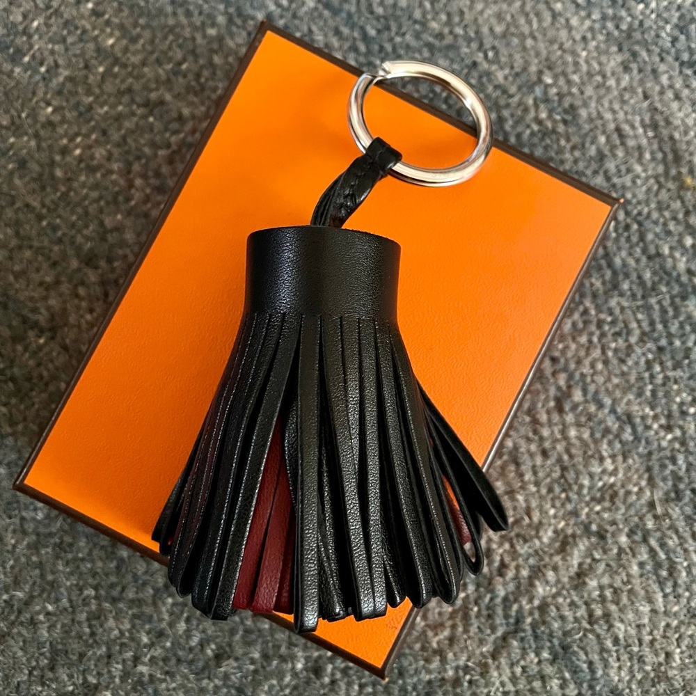 Hermes Lambskin Leather Carmen Key Ring bicolor